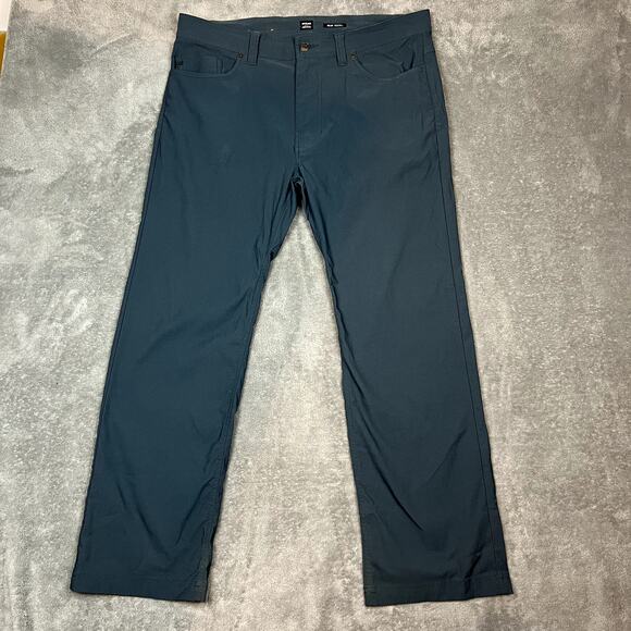 Prana Brion Pants Mens 36x30 Hiking Outdoor Performance Stretch Blue - Picture 1 of 9